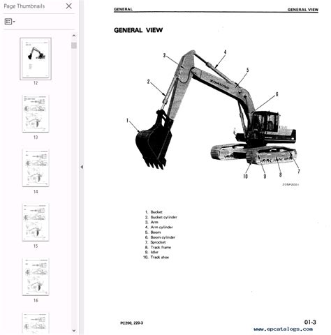 komatsu excavator manual